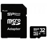 Карта памяти micro SDHC 32Gb Silicon Power; Class 6; with SD-adapter (SP032GBSTH006V10-SP)
