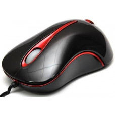 Мышь проводная DeTech DE-3048; USB; Shiny Black&Red