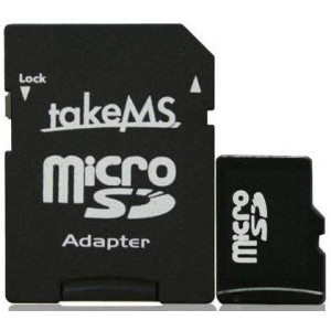 Карта памяти micro SDHC 4Gb TakeMS; Class 4; with SD adapter
