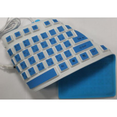 Клавиатура проводная Sertec 106A; USB; Гибкая клавиатура; White&Blue