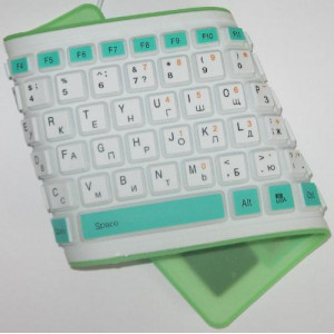 Клавиатура проводная Sertec 88; USB; Гибкая клавиатура; White&Green (47005)