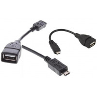 Переходник OTG; micro USB to USB; Black; 10cm;