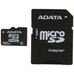 Карта памяти micro SDHC 32Gb A-Data (AUSDH32GCL10-RA1); Class 10; with SD adapter