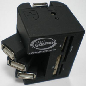 Картридер Combo Dellta E-034; Card Reader + USB Hub
