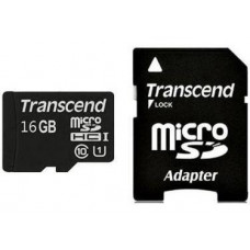 Карта памяти micro SDHC 16Gb Transcend (TS16GUSDU1)