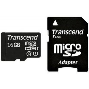 Карта памяти micro SDHC 16Gb Transcend (TS16GUSDU1)