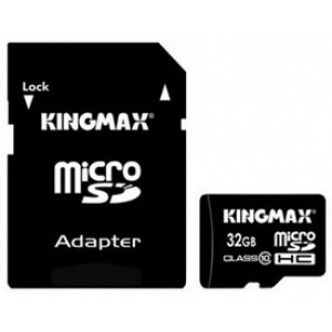 Карта памяти micro SDHC 32Gb Kingmax; (KM32GMCSDHC101A); Class 10; with SD-adapter