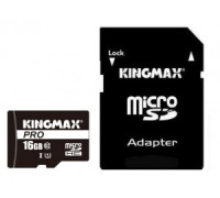 Карта памяти micro SDHC Pro 16Gb Kingmax; (KM16GMCSDUHSP1A); Class 10; with SD-adapter
