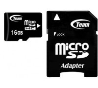 Карта памяти micro SDHC 16Gb Team (TUSDH16GCL1003); Class 10; адаптер SD