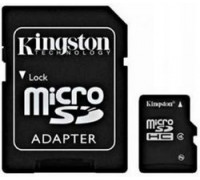 Карта памяти micro SD 32Gb Kingston; Class 4; With SD-adapters (SDC4/32GB)