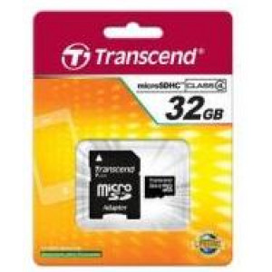Карта памяти micro SDHC 32Gb Transcend; Class4; With SD-adapter (TS32GUSDHC4)
