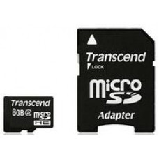 Карта памяти micro SDНС 8Gb Transcend with SD-adapter