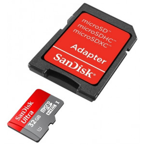 Карта памяти micro SD 32Gb Sandisk Mobile Ultra (SDSDQUI-032G-U46); Class 10; with SD adapter