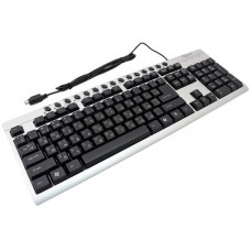 Клавиатура проводная Gembird KB-8300M-SB-RUA; PS/2; Black+Silver