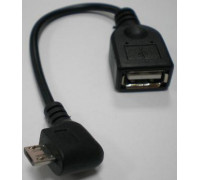 Переходник OTG; micro USB to USB; Black; L-type; 12cm, Lux