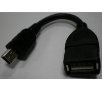Переходник OTG; mini USB to USB; 6cm; Black; Lux